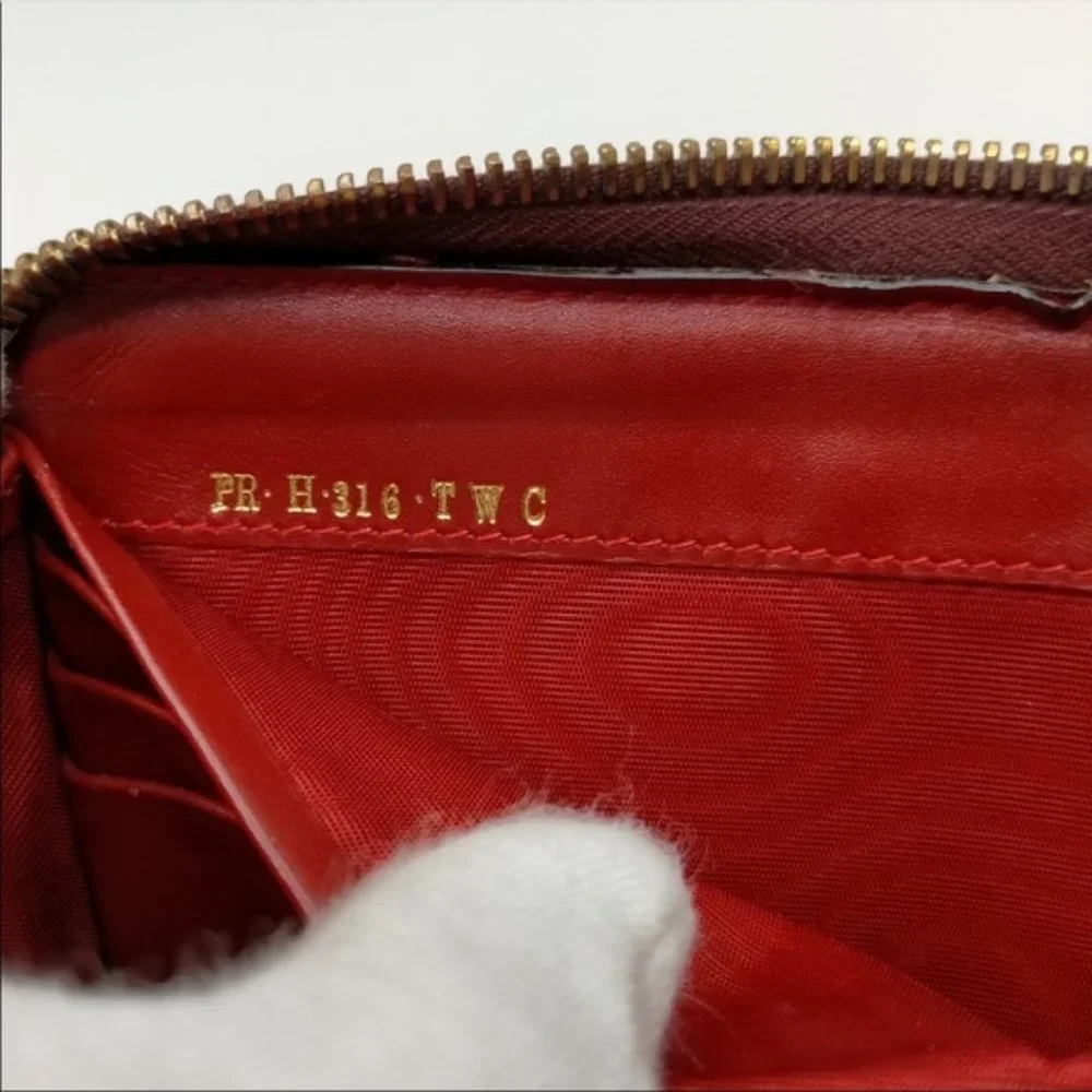 Valentino Garavani Zippy Wallet  Red Canvas